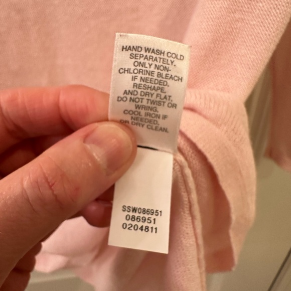 J. Jill XS Blush Pink Linen Blend Embroidered Collar Chest Lightweight Sweater - Picture 15 of 15